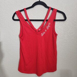 Fifth Sun Tank Top Womens X-Small Stars Stripes Red Summer